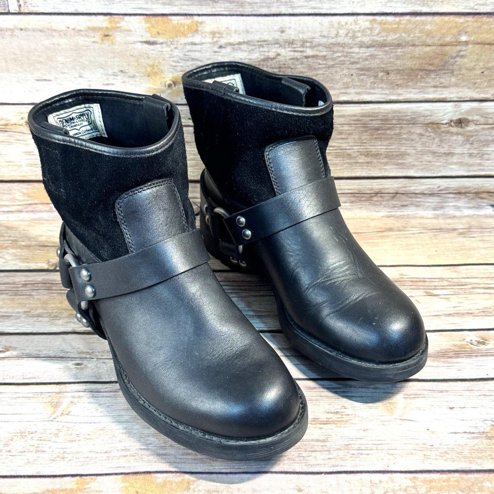 Denim & Supply Ralph Lauren Womens Caymen Moto Suede & Harness Ankle Boots 6.5B